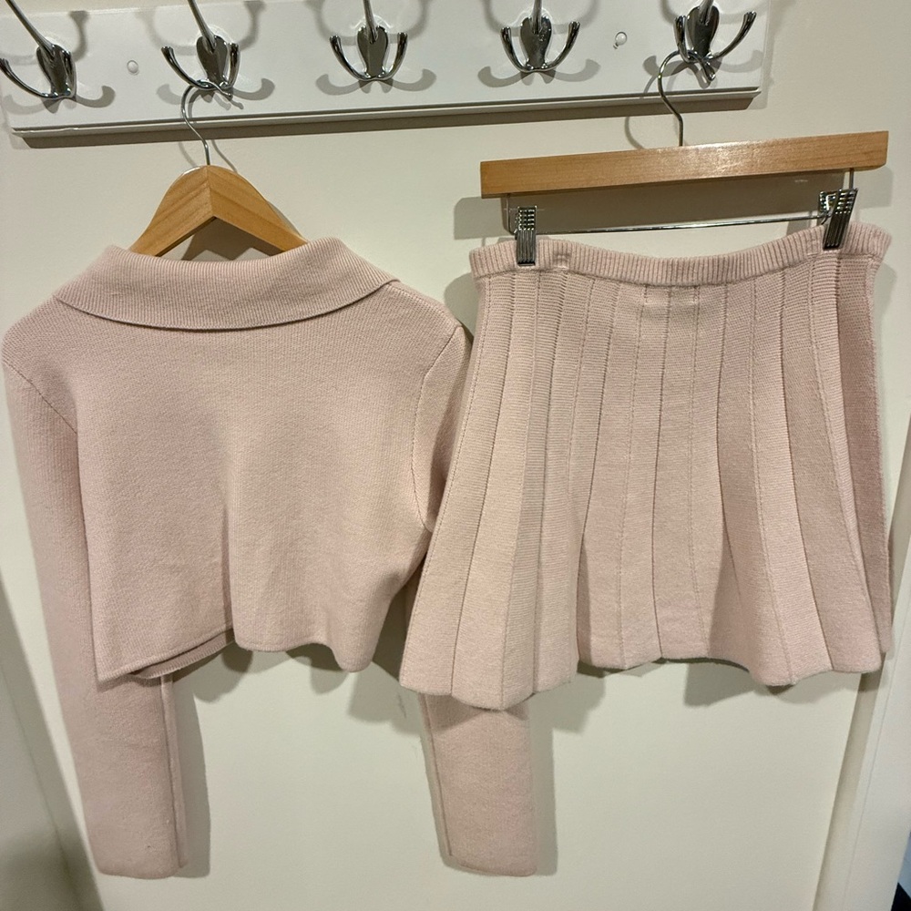 MAJORELLE Light Pink Cardigan and Skirt Ensemble - Picture 6 of 12